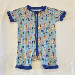 Charming Blue Cartoon Print Kids Bodysuit